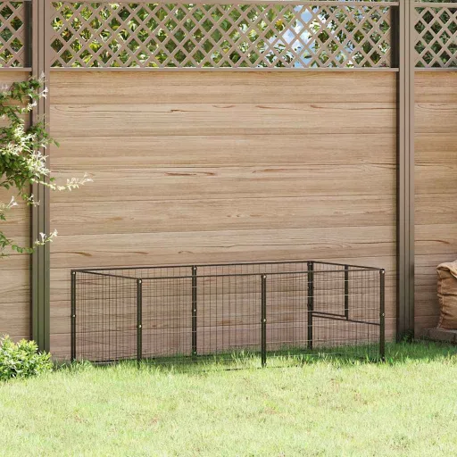 Canil para Cães 200x100x70 cm Aço Preto