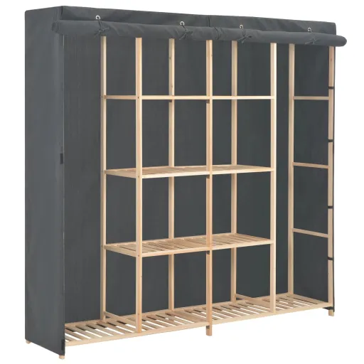 Roupeiro 173x40x170 cm Tecido Cinzento