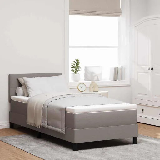 Cama Box com Colchão Cinzento-Acastanhado 100 x 200 cm Tecido