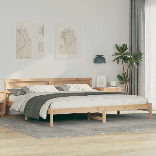 Estrutura da Cama com Cabeceira Castanho 180 x 200 cm