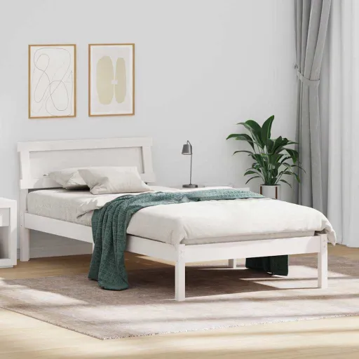 Estrutura da Cama com Cabeceira Branco 100 x 200 cm