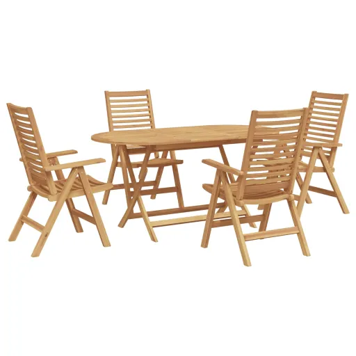 Conjunto de Jantar para Jardim   Castanho (5 pcs)