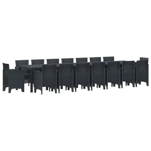 Conjunto de Jantar para Jardim com Almofadas   Antracite (17 pcs)
