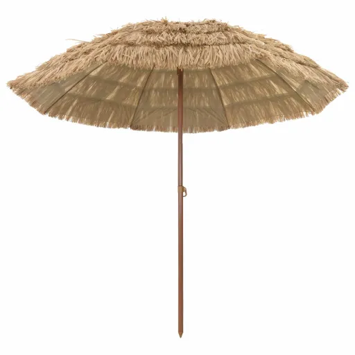 Parasol de Praia 255 x 255 x 255 cm Poliéster e Aço Natural