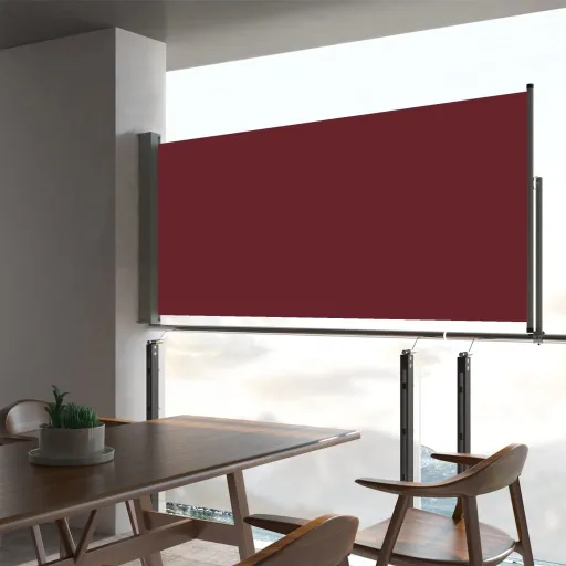 Toldo Lateral Retrátil para Pátio 60x300 cm Vermelho