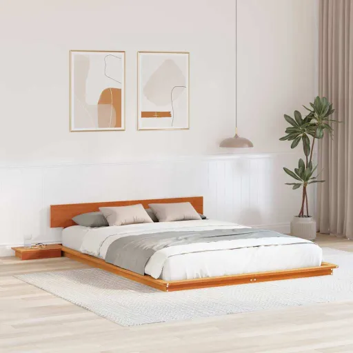Estrutura da Cama Castanho 160 x 200 cm Madeira