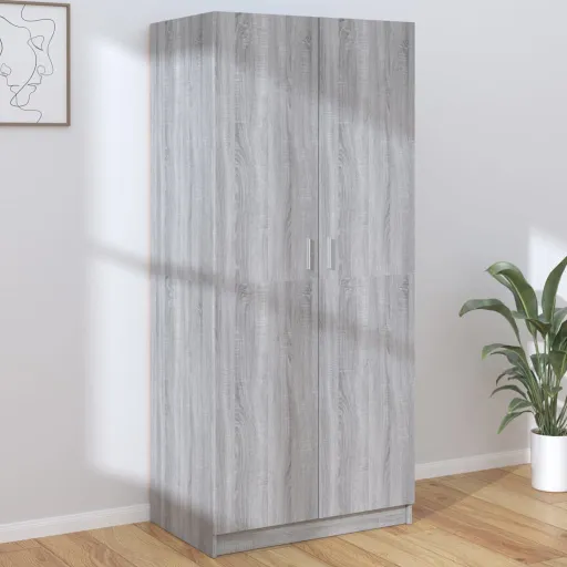 Roupeiro 80x52x180 cm Derivados de Madeira Cinzento Sonoma