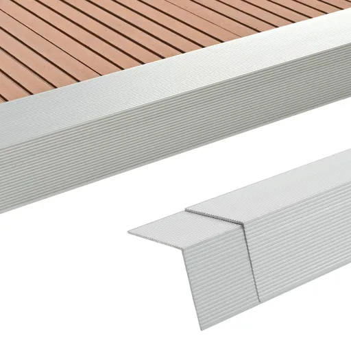 Perfis Angulares p/ Pavimento em Alumínio   170 cm Prateado (5 pcs)