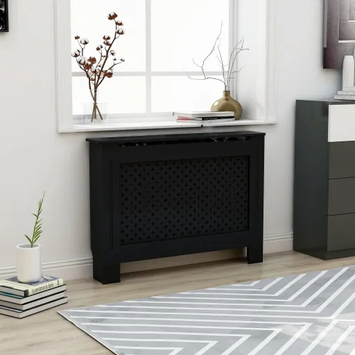 Cobertura de Radiador 112x19x81,5 cm MDF Preto