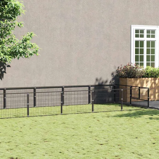 Canil para Cães 18 m² Aço Preto