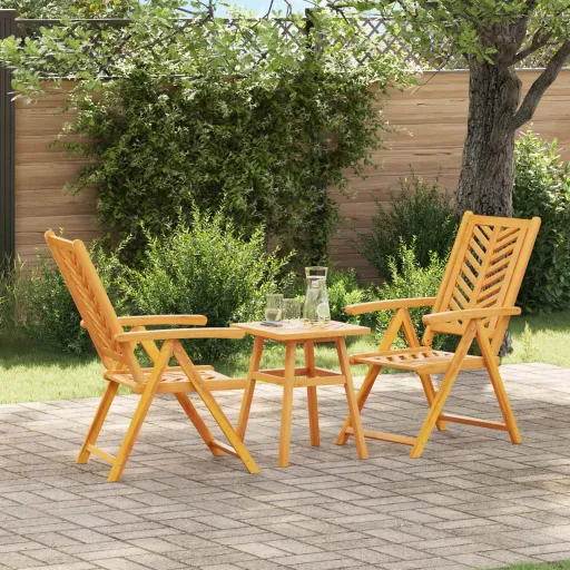 Conjunto de Jantar para Jardim   Castanho (3 pcs)