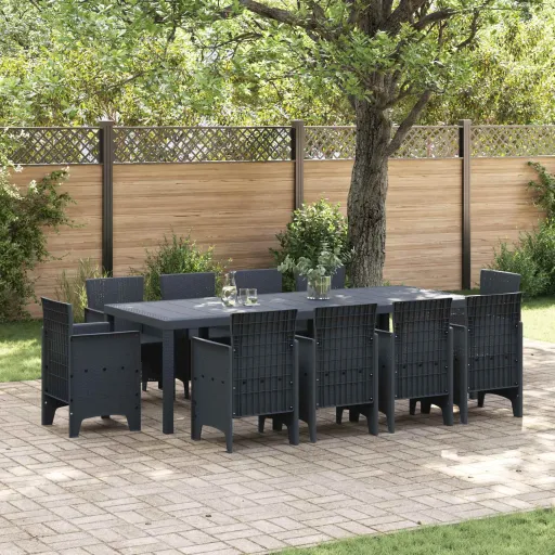 Conjunto de Jantar para Jardim   Antracite Polipropileno (11 pcs)