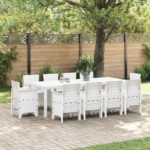 Conjunto de Jantar para Jardim   Branco Polipropileno (11 pcs)