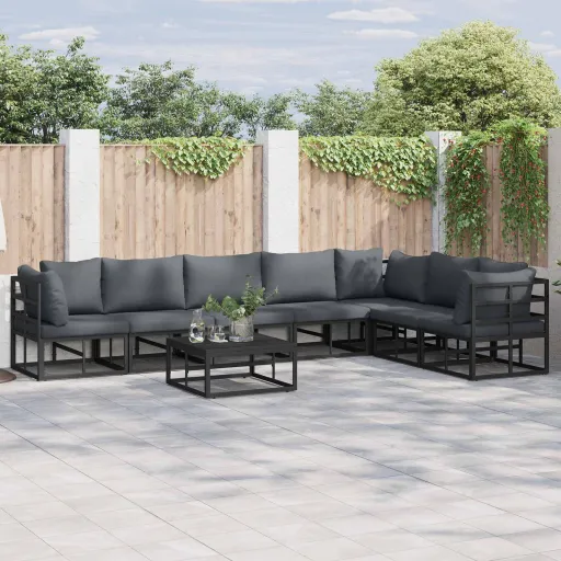 Conjunto de Sofá de Jardim com Almofada   (7 pcs)