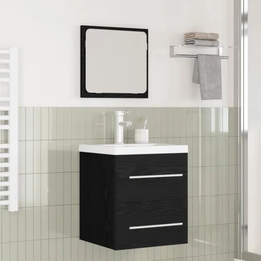 Conjunto de Móveis para Banheiro   Carvalho Preto (2 pcs)