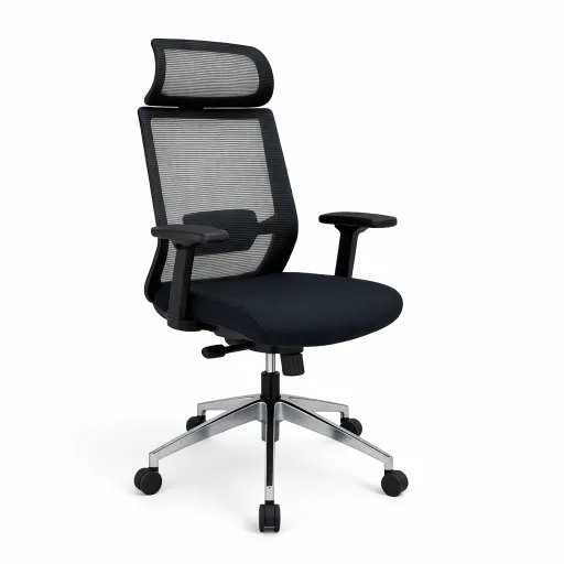 Cadeira de Escritório Executiva Argel Preta Ergonómica com Encosto em Rede