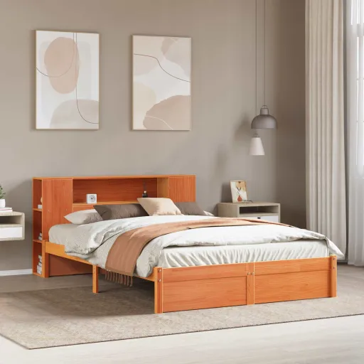 Estrutura de Cama com Cabeceira com Armazenamento   (2 pcs)