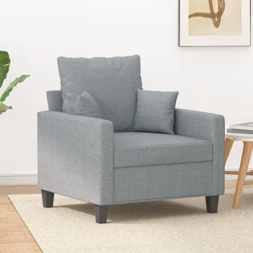 Poltrona Tecido 60 cm Cinzento-Claro