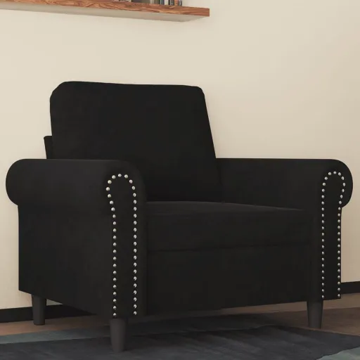 Poltrona 60 cm Veludo Preto