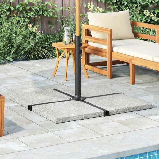 Base em Granito para Guarda-Sol 25 kg Quadrado Cinzento