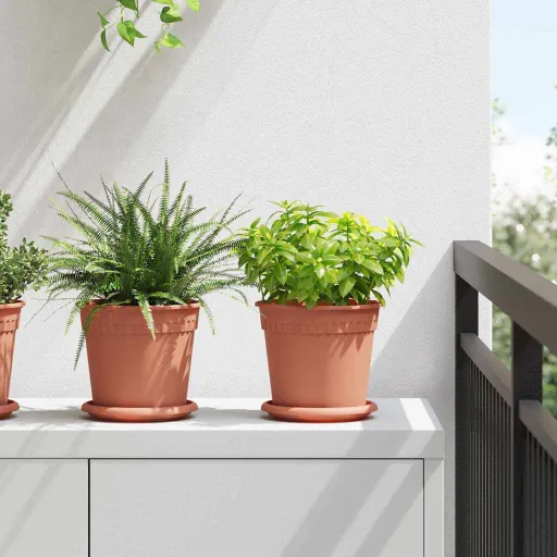 Vasos de Plantas   Vermelho Tijolo Ø 17 x 14 cm Plástico (6 pcs)