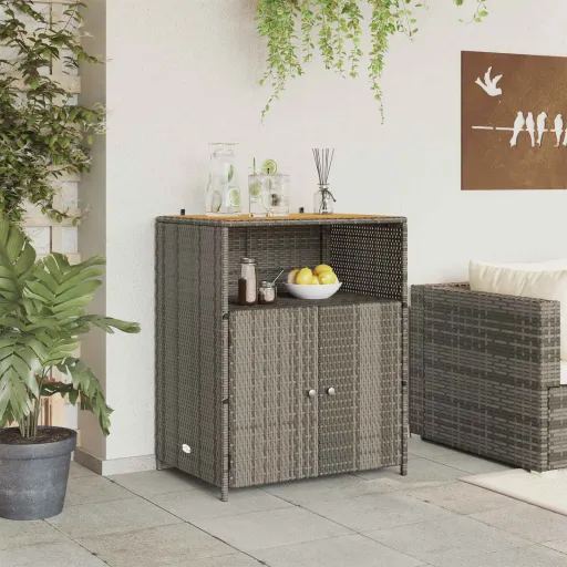 Armário Cinzeto 70 x 50 x 87 cm Poliéster e Rattan Roly