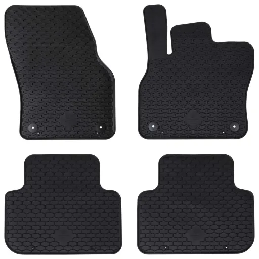 Tapete de Carro   Preto Compatível com Audi Q3 Borracha (4 pcs)