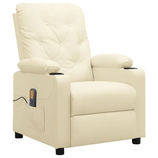 Cadeira de Massagens Couro Artificial Cor Creme
