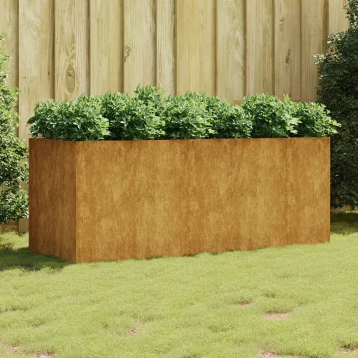Canteiro Elevado de Jardim 200x80x80 cm Aço Corten