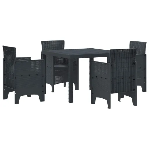 Conjunto de Jantar para Jardim   Antracite Polipropileno (5 pcs)