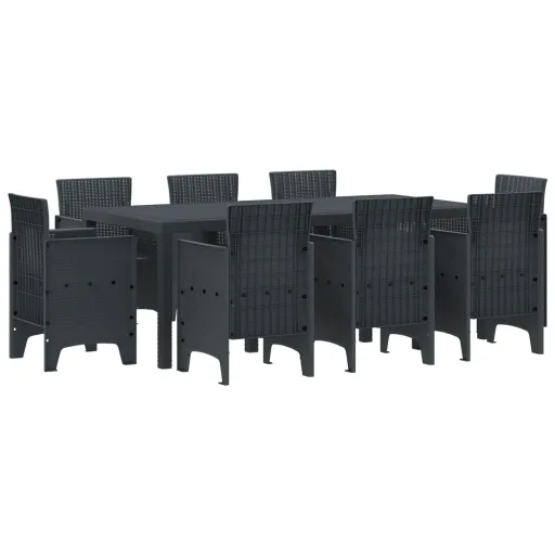 Conjunto de Jantar para Jardim   Antracite Polipropileno (9 pcs)
