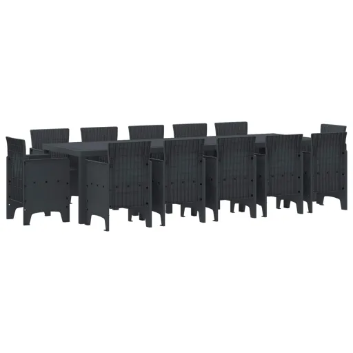 Conjunto de Jantar para Jardim   Antracite Plástico (13 pcs)