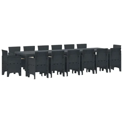 Conjunto de Jantar para Jardim   Antracite Rattan Polt (15 pcs)