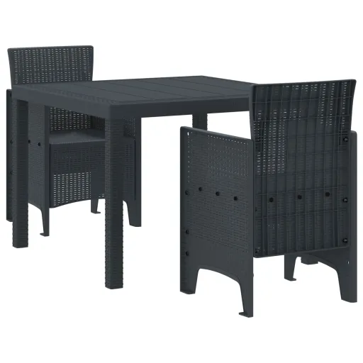 Conjunto de Jantar para Jardim   Antracite Polipropileno (3 pcs)