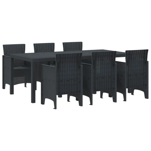 Conjunto de Jantar para Jardim   Antracite Polipropileno (7 pcs)