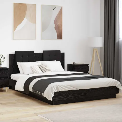 Estrutura de Cama com Cabeceira Madeira Antiga 140 x 200 cm
