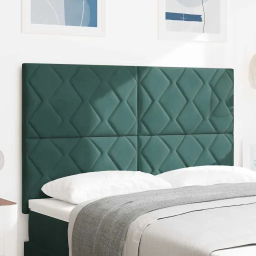 Cabeceira LED Verde Escuro 160 cm Couro Sintético