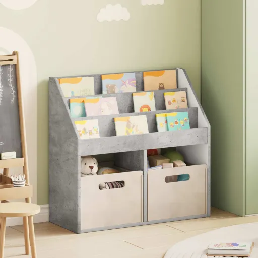 Estante Infantil com Armazenamento Cinzento 72,5 x 29,5 x 69 cm