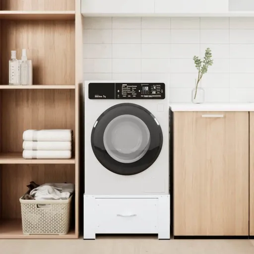 Suporte para Máquina de Lavar Roupa com Gaveta Branco
