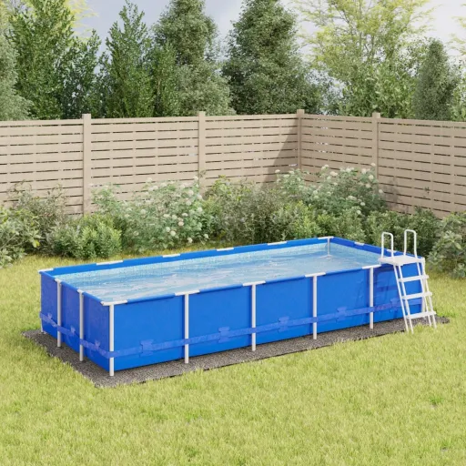 Pano para Chão de Piscinas 550x280 cm Poliéster Geotêxtil Cinza