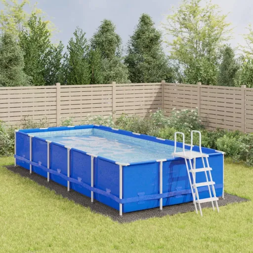 Pano para Chão de Piscinas 820x420 cm Poliéster Geotêxtil Cinza