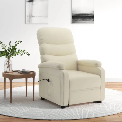 Poltrona Elevatória Couro Artificial Branco Nata