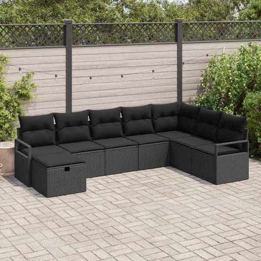 Conjunto de Sofás com Almofada   Vime PE (6 pcs)