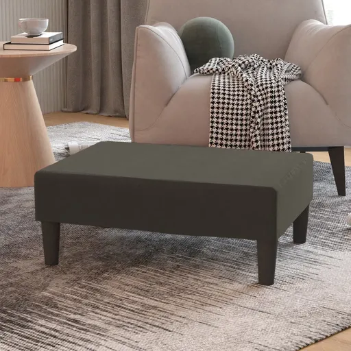 Apoio de Pés 78x56x32 Veludo Cinzento-Escuro