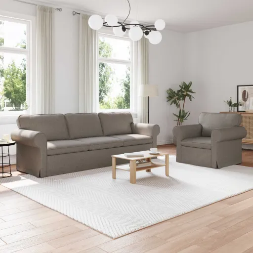 Sofá   Cinzento-Acastanhado 245 x 82 x 80 cm Tecido (2 pcs)