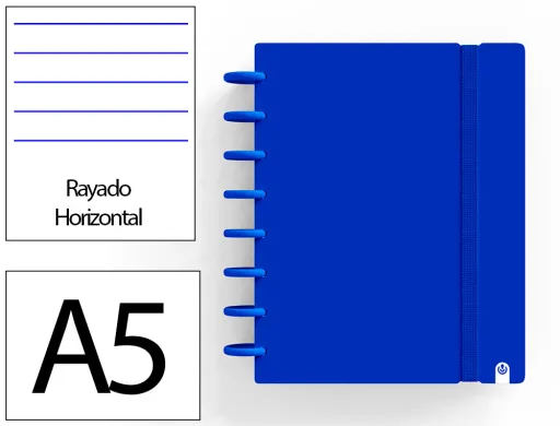 Caderno Ingeniox Foam a5 80 f Pautado Azul Escuro