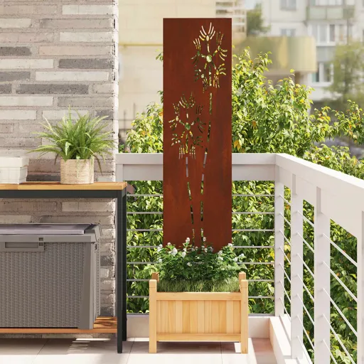 Tela de Privacidade para Jardim Ferro Enferrujado 32 x 140 cm