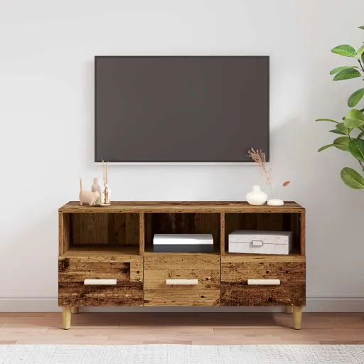 Gabinete para TV com Gaveta Madeira Antiga 102 x 36 x 50 cm