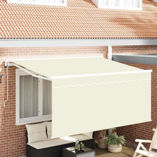 Toldo Retrátil Creme 300 x 200 cm Poliéster e Alumínio