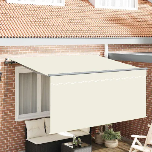 Toldo Retrátil Manual Creme 300 x 200 cm Poliéster e Alumínio